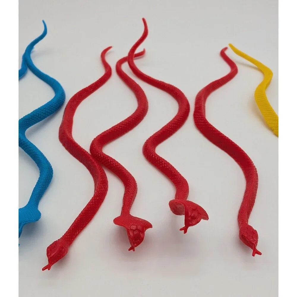 Lot Of 15 Hard Plastic Snakes Toys Party Favors Cake Toppers